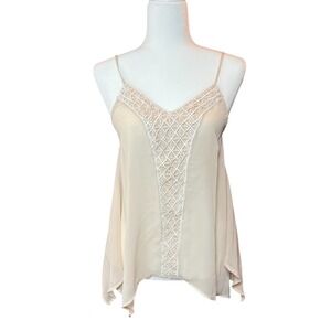 Daytrip Tank Women's M Cream Lace Detail Boho Romantic Festival Coquette